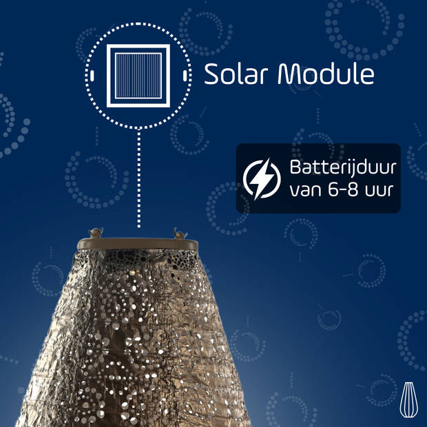 LUMIZ Solar tuinverlichting Fiore Drop - 28 cm - Goud