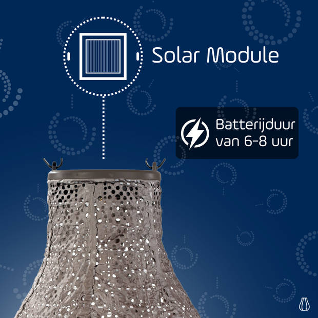 LUMIZ Solar tuinverlichting Lace Bulb - 16 cm - Taupe