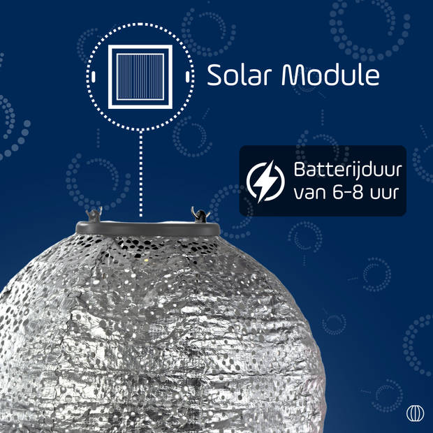 LUMIZ Solar tuinverlichting Topaze Rond - 20 cm - Zilver