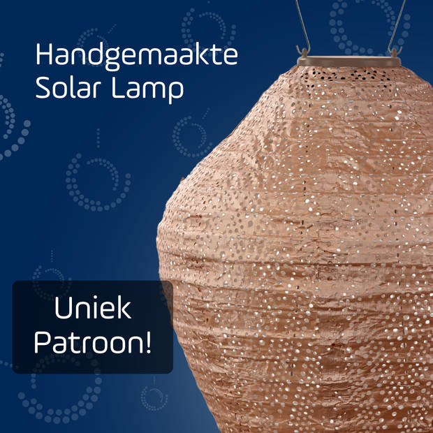 LUMIZ Solar tuinverlichting Ikat Jar - 30 cm - Roze