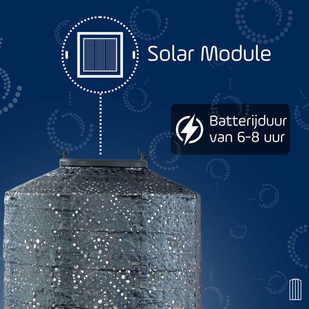 LUMIZ Solar tuinverlichting Topaze Cylinder - 18 cm - Grijs Blauw