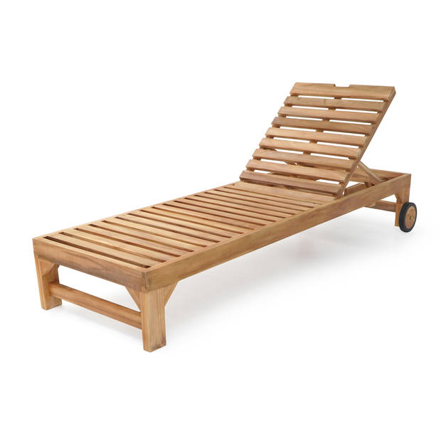 AXI Rama ligbed van Teak Hout met kussen Lounger verstelbaar in 4 standen