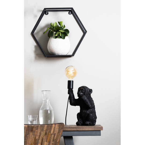 Light & Living - Tafellamp MONKEY - 20x19.5x34cm - Zwart