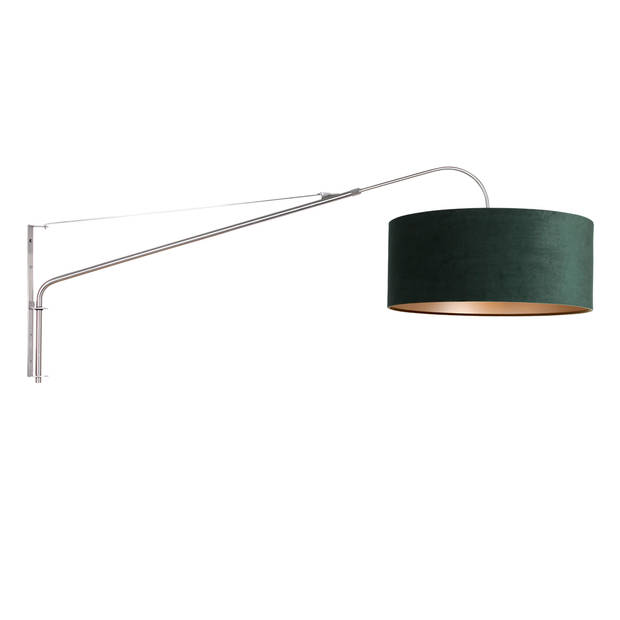 Steinhauer Elegant Classy wandlamp staal en groen zwart/wit snoer