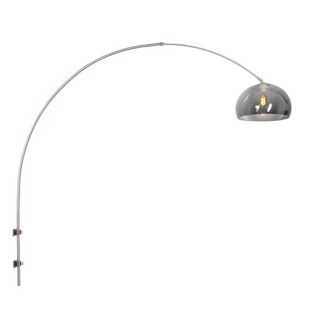 Steinhauer Sparkled Light wandlamp staal met donker transparante bol