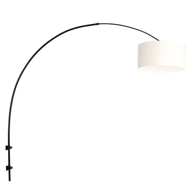 Steinhauer Sparkled Light wandlamp zwart met wit linnen boog