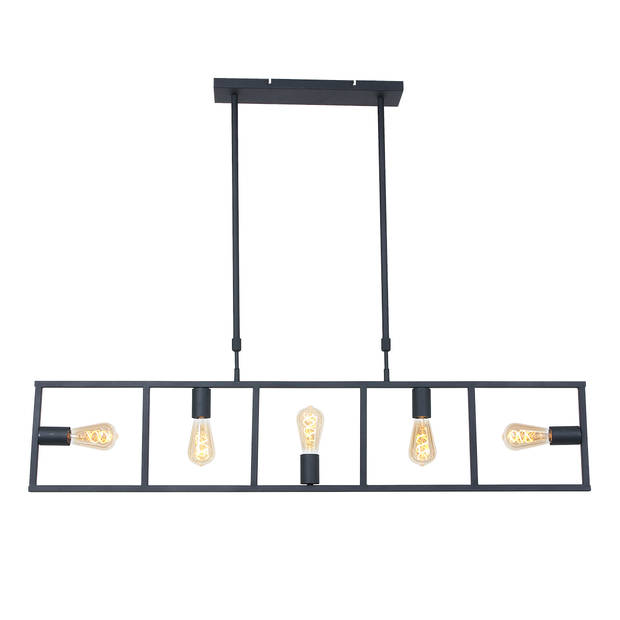 Mexlite Racky hanglamp vijflichts zwart