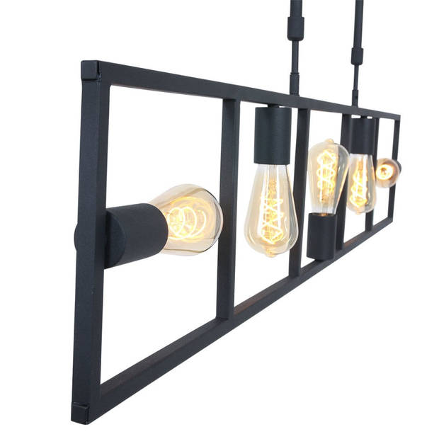 Mexlite Racky hanglamp vijflichts zwart