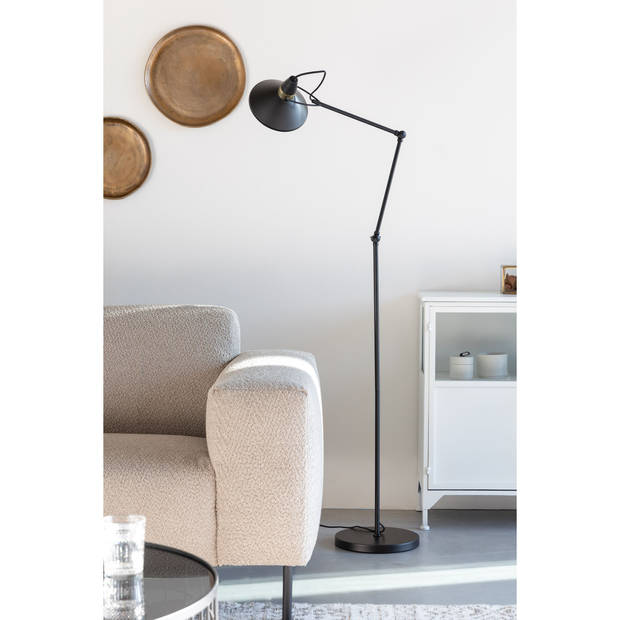 Housecraft Jona Vloerlamp/ Staande Leeslamp Zwart