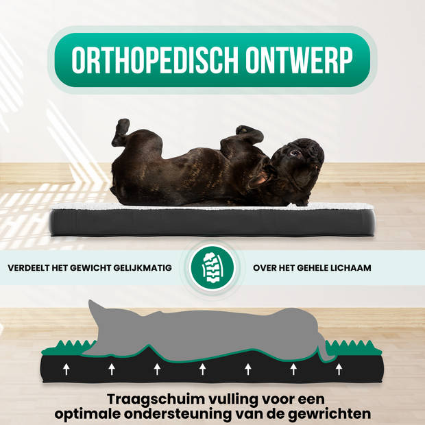 Avalo Orthopedisch Hondenkussen XL - 112x81 cm - Wasbaar / Traagschuim / Antislip - Orthopedische Hondenmand