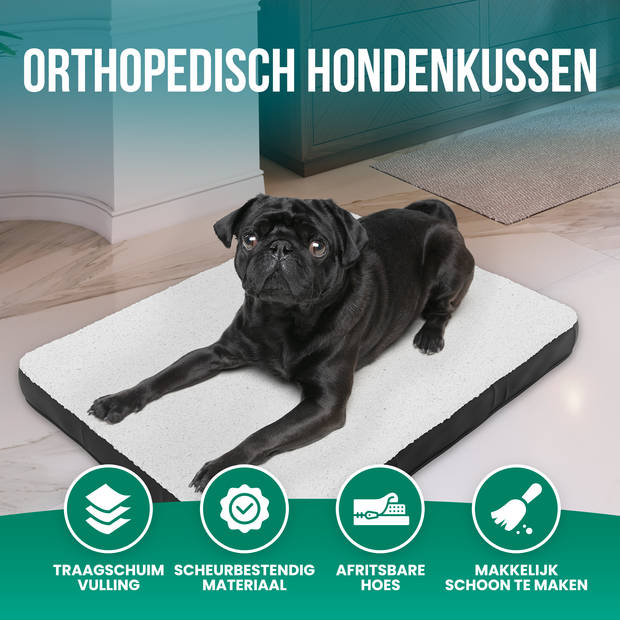 Avalo Orthopedisch Hondenkussen L - 91x69 cm - Wasbaar / Traagschuim / Antislip - Orthopedische Hondenmand