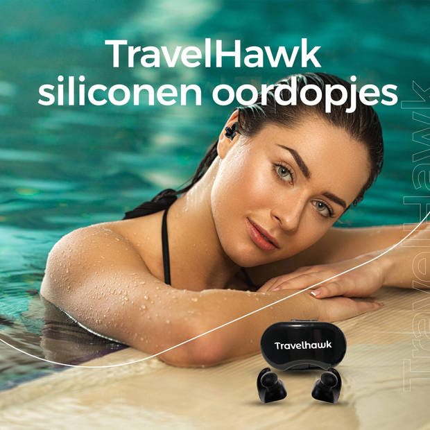 TravelHawk Siliconen Oordopjes - Zwem oordopjes - Waterdicht - Douchen - Bad - Surfen - Watersporten - Gehoorbescherming