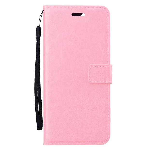 Basey Samsung Galaxy S23 FE Hoesje Book Case Kunstleer Cover Hoes - Lichtroze