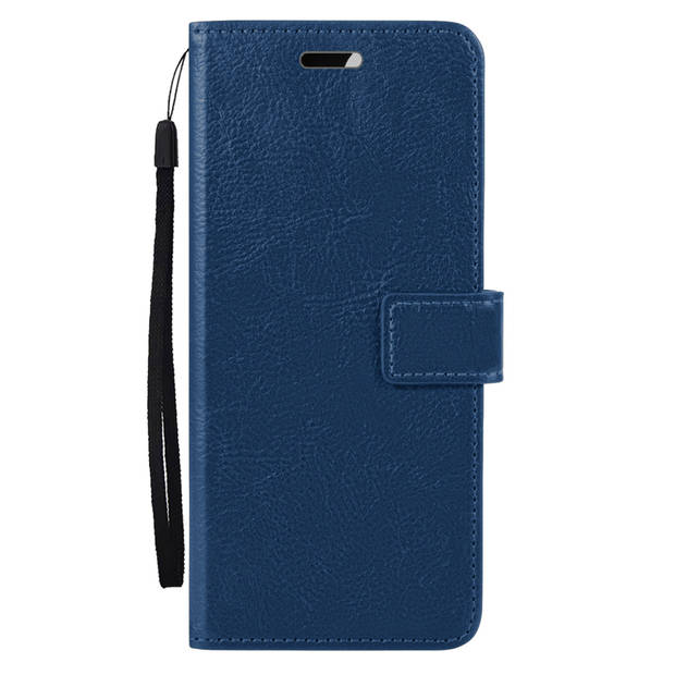 Basey Samsung Galaxy S24 Plus Hoesje Book Case Kunstleer Cover Hoes - Donkerblauw