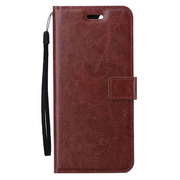 Basey Samsung Galaxy S24 Ultra Hoesje Book Case Kunstleer Cover Hoes - Bruin