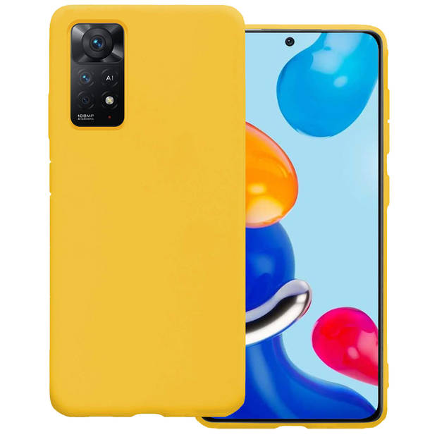 Basey Xiaomi Redmi Note 11 Hoesje Siliconen Hoes Case Cover -Geel