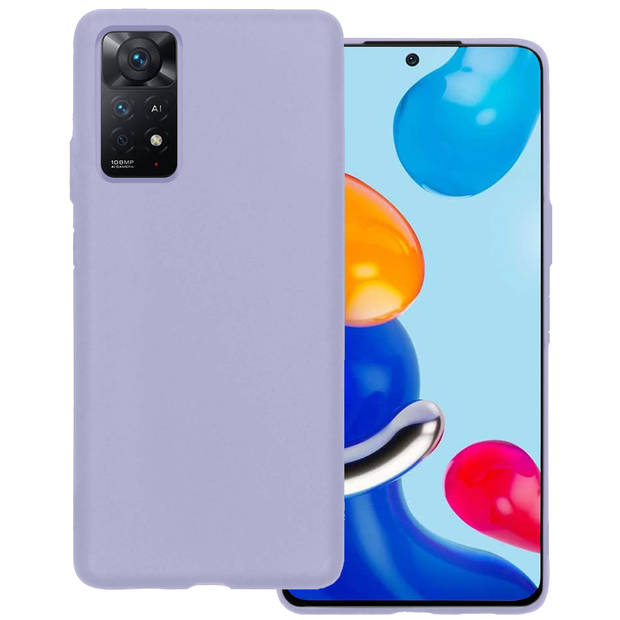 Basey Xiaomi Redmi Note 11 Hoesje Siliconen Hoes Case Cover -Lila