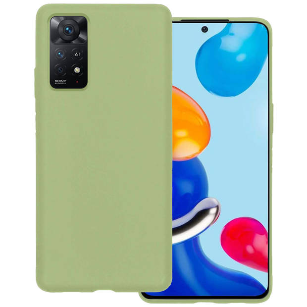 Basey Xiaomi Redmi Note 11 Hoesje Siliconen Hoes Case Cover -Groen