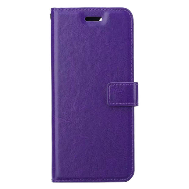 Basey Samsung Galaxy M22 Hoesje Book Case Kunstleer Cover Hoes - Paars