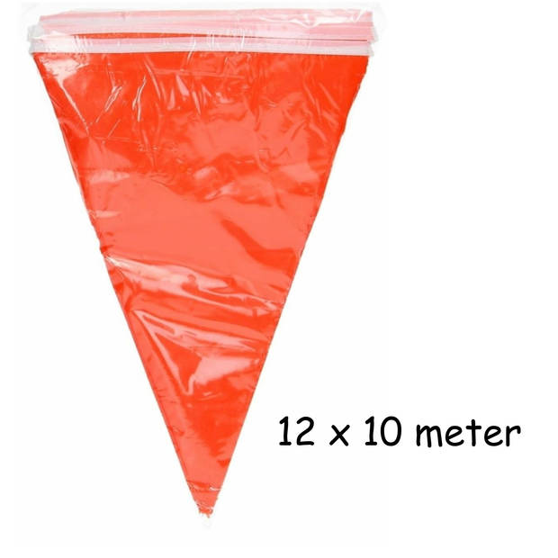 Oranje Plastic Punt Vlaggenlijn - 120 meter