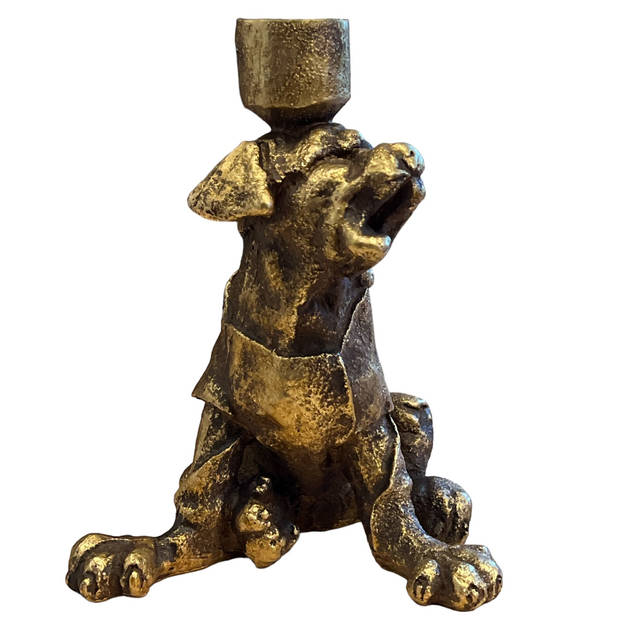 Gouden Kandelaar Hond 16,5 x 15 x 20 cm