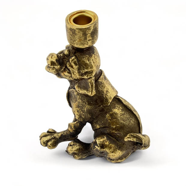 Gouden Kandelaar Hond 16,5 x 15 x 20 cm