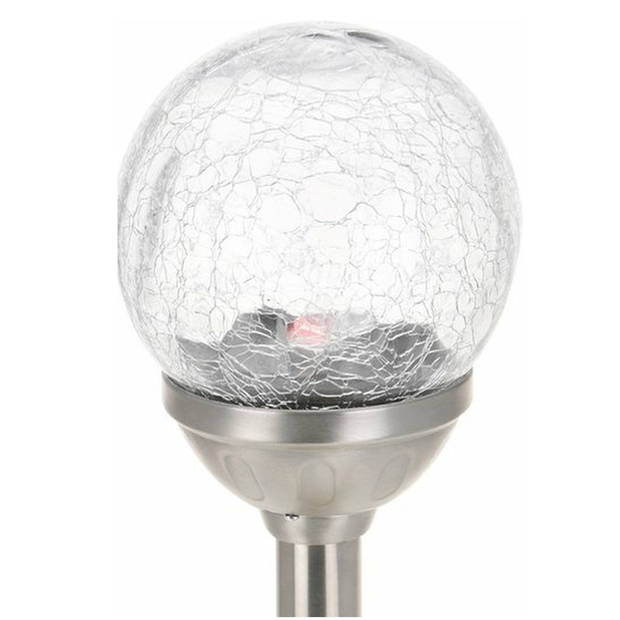 2 Stuks - Solarlamp Prik Led Lamp Multikleur Met Glazen Bol - Tuinverlichting - 44 x 11 x 10 cm