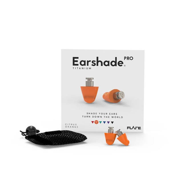Flare Audio oordopjes Earshade Pro titanium in Citrus Oranje