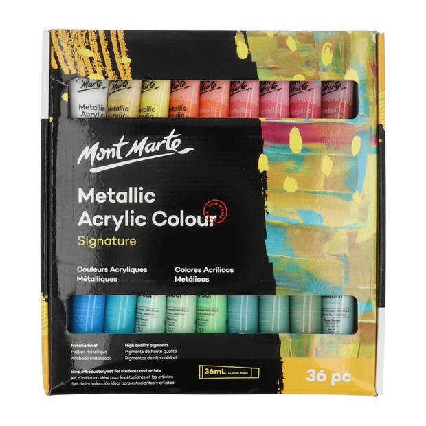 Mont Marte® Signature 36-delige Metallic Acrylverf tubes a 36 ml