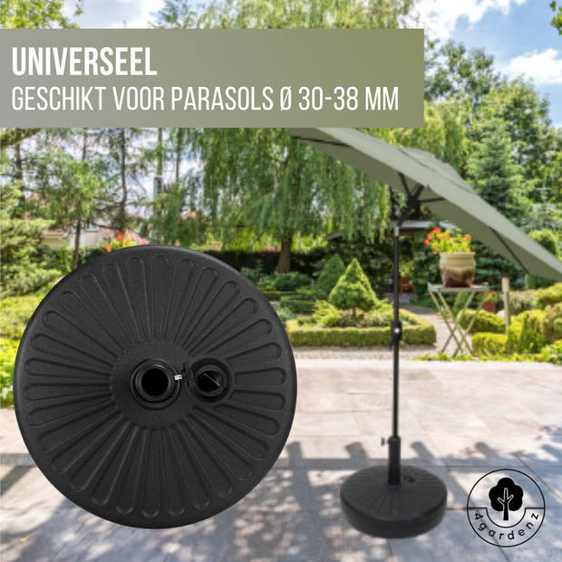 4gardenz® universele Vulbare Parasolvoet 27-37 kg - 51cm - Zwart