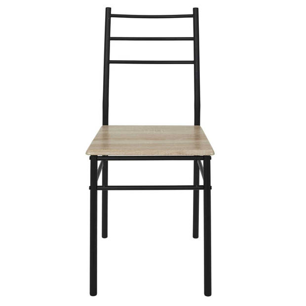 Eettafel-set met 4 stoelen 110x76x70cm - Bruin/Zwart