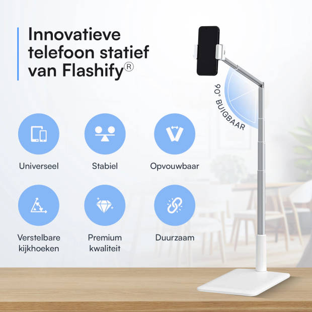 Flashify® - Telefoon statief - Smartphone - Standaard - Opvouwbaar!