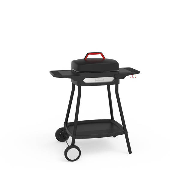 Barbecook - Alexia 5111 elektrische barbecue met zijtafels en wielen zwart 84x55x97cm