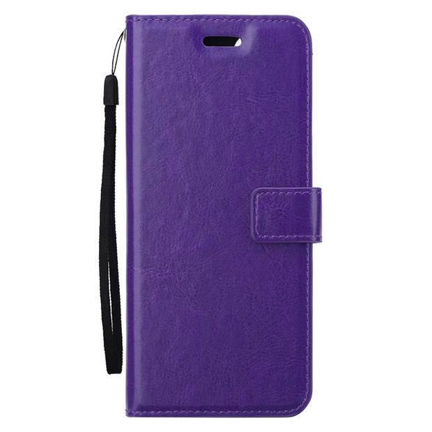 Basey Samsung Galaxy A55 Hoesje Book Case Kunstleer Cover Hoes - Paars
