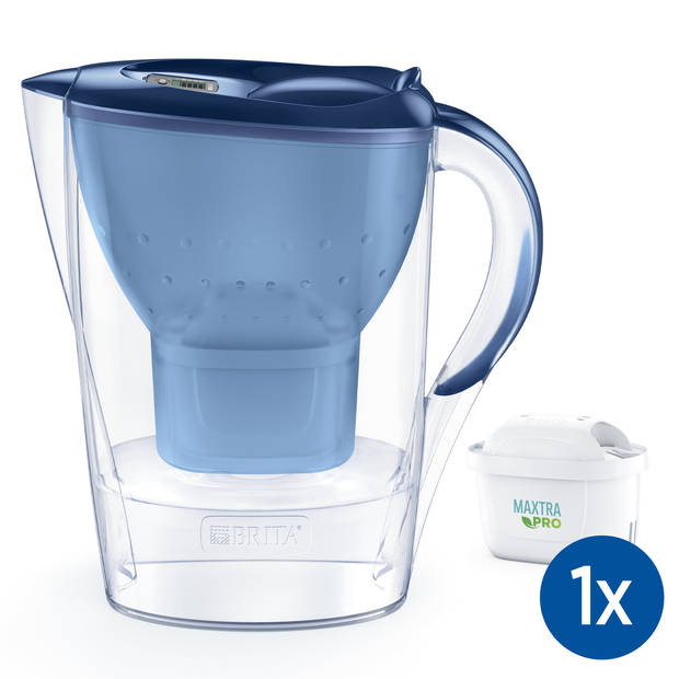 BRITA Marella Waterfilterkan 2,4L - Blauw - Inclusief 1 MAXTRA PRO Waterfilter - BPA-vrij, Duurzaam verpakt