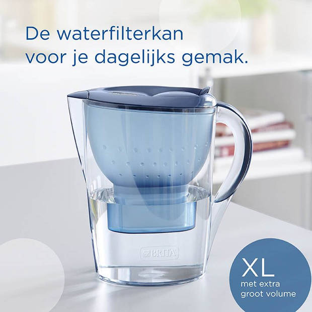 BRITA Marella XL Waterfilterkan 3,5L - Blauw - Inclusief 1 MAXTRA PRO Waterfilter - BPA-vrij, Duurzaam verpakt