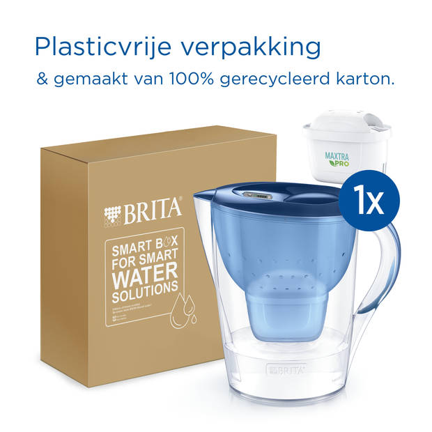 BRITA Marella XL Waterfilterkan 3,5L - Blauw - Inclusief 1 MAXTRA PRO Waterfilter - BPA-vrij, Duurzaam verpakt