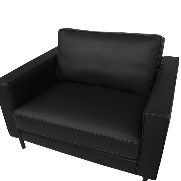 Beliani SAVALEN - Fauteuil-Zwart-Leer