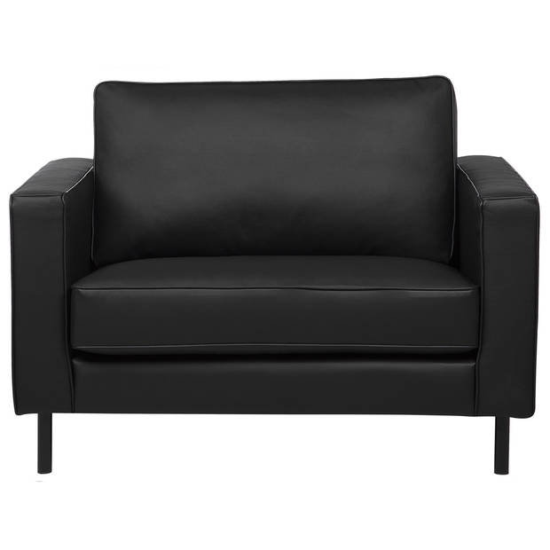 Beliani SAVALEN - Fauteuil-Zwart-Leer