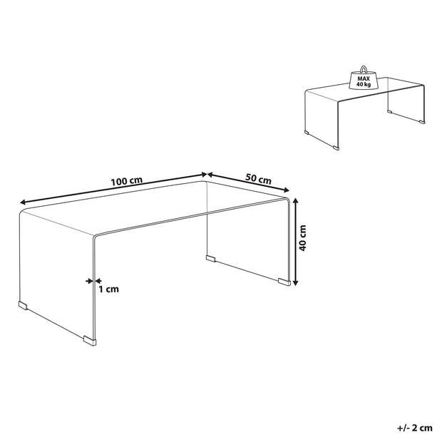 Beliani KENDALL - Salontafel-Transparant-Veiligheidsglas