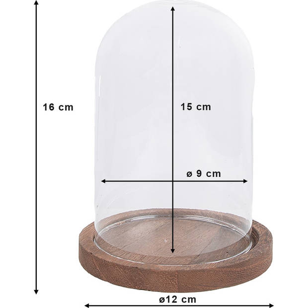 Clayre & Eef Stolp Ø 12x16 cm Transparant Glas Hout Transparant