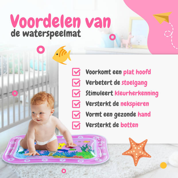 AyeKids Waterspeelmat - Watermat - Speelkleed - Opblaasbaar - Watermat Baby