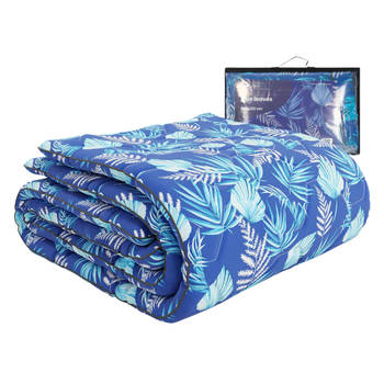 HappyBed Blue leaves 140x220 - Wasbaar dekbed zonder overtrek - Bedrukt dekbed zonder hoes - Dekbed met print