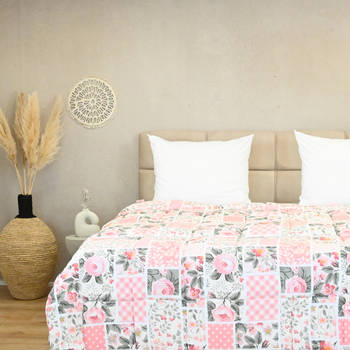 HappyBed Pinkpatch V2 160x220 - Wasbaar dekbed zonder overtrek - Bedrukt dekbed zonder hoes