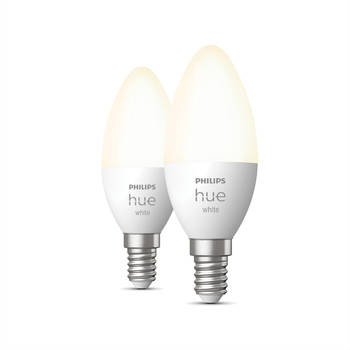 Philips - Hue kaarslamp warmwit licht 2-pack E14