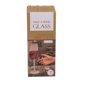 Half wijnglas - Grappig wijnglas voor vrouwen - 21 x 8 cm - Unieke verjaardagscadeau met wijnhumor - Wijnglas kopen -