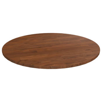 vidaXL Tafelblad rond Ø60x1,5 cm bewerkt massief eikenhout donkerbruin