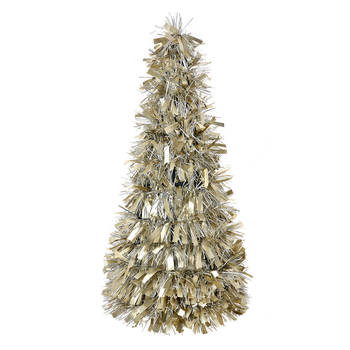 Clayre & Eef Kerstdecoratie Kerstboom Ø 21x50 cm Zilverkleurig Kunststof Zilverkleurig
