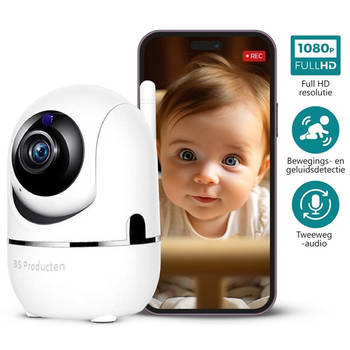 BS Producten Babyfoon met Camera en App - WiFi - FULL HD - Wit