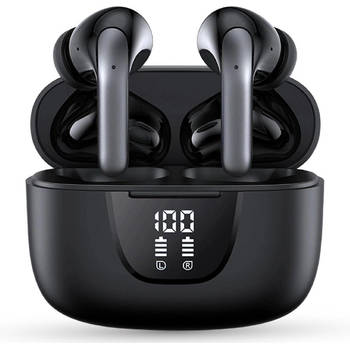 QuchiQ Draadloze Bluetooth-oordopjes Diepe bas Ruisonderdrukkende microfoon Compatibel met iPhone/Samsung
